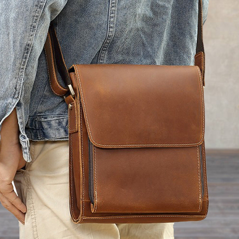 Rindsleder-Ledertasche für Schulter & Crossbody – Bild 3 | LuxeStyle
