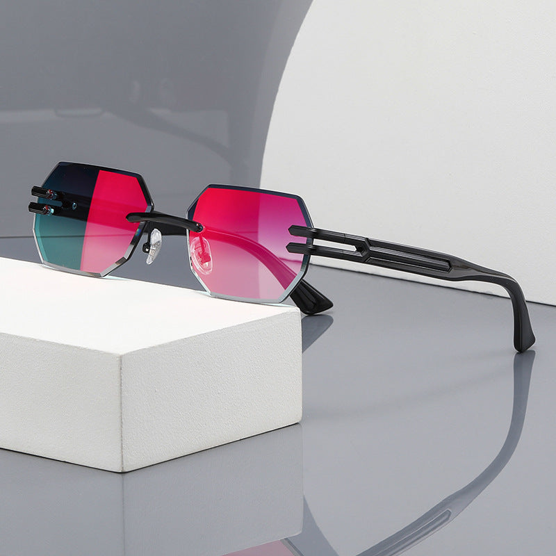 Randlose Unisex Sonnenbrille mit UV-Schutz