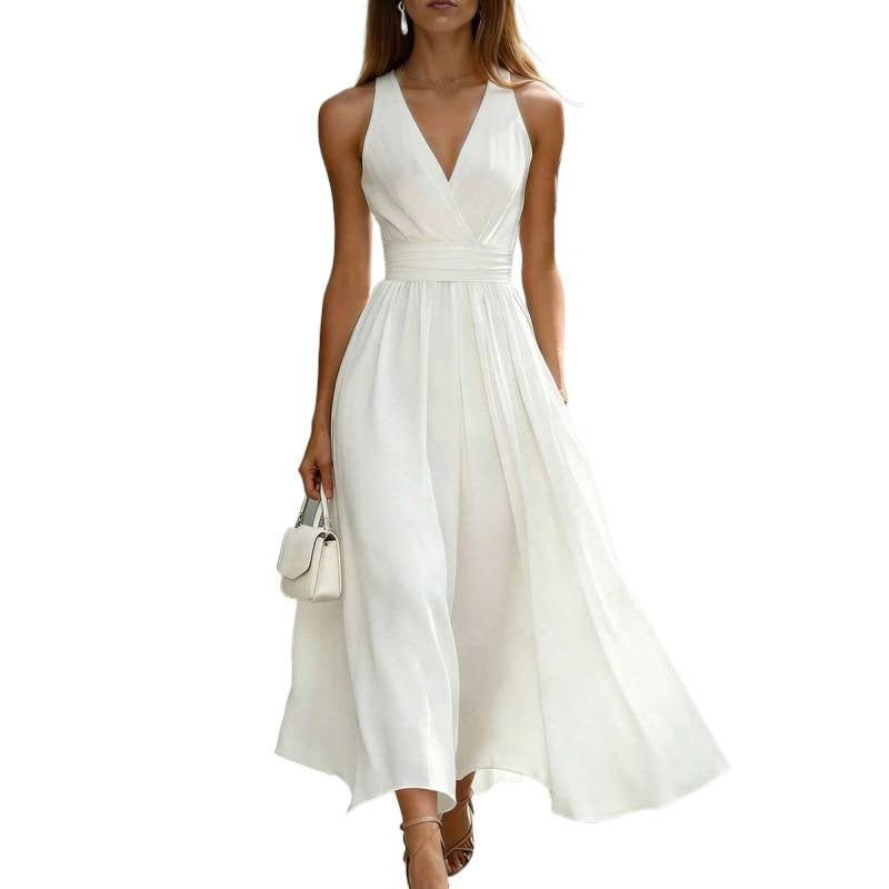 Ärmelloses Retro-Ferienkleid im French-Style