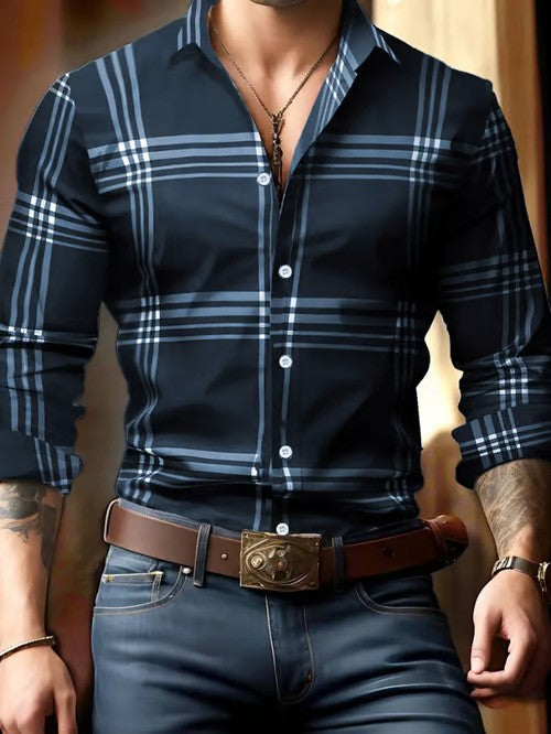 Herren Hemd mit Streifen- und Karomuster – Bild 5 | LuxeStyle