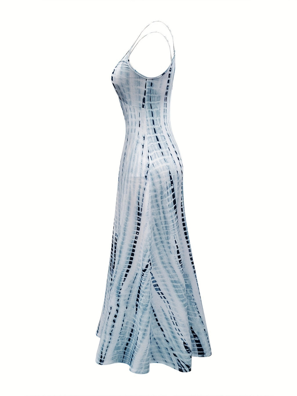 Damen V-Ausschnitt Swing-Kleid mit Print-Trägern – Bild 2 | LuxeStyle