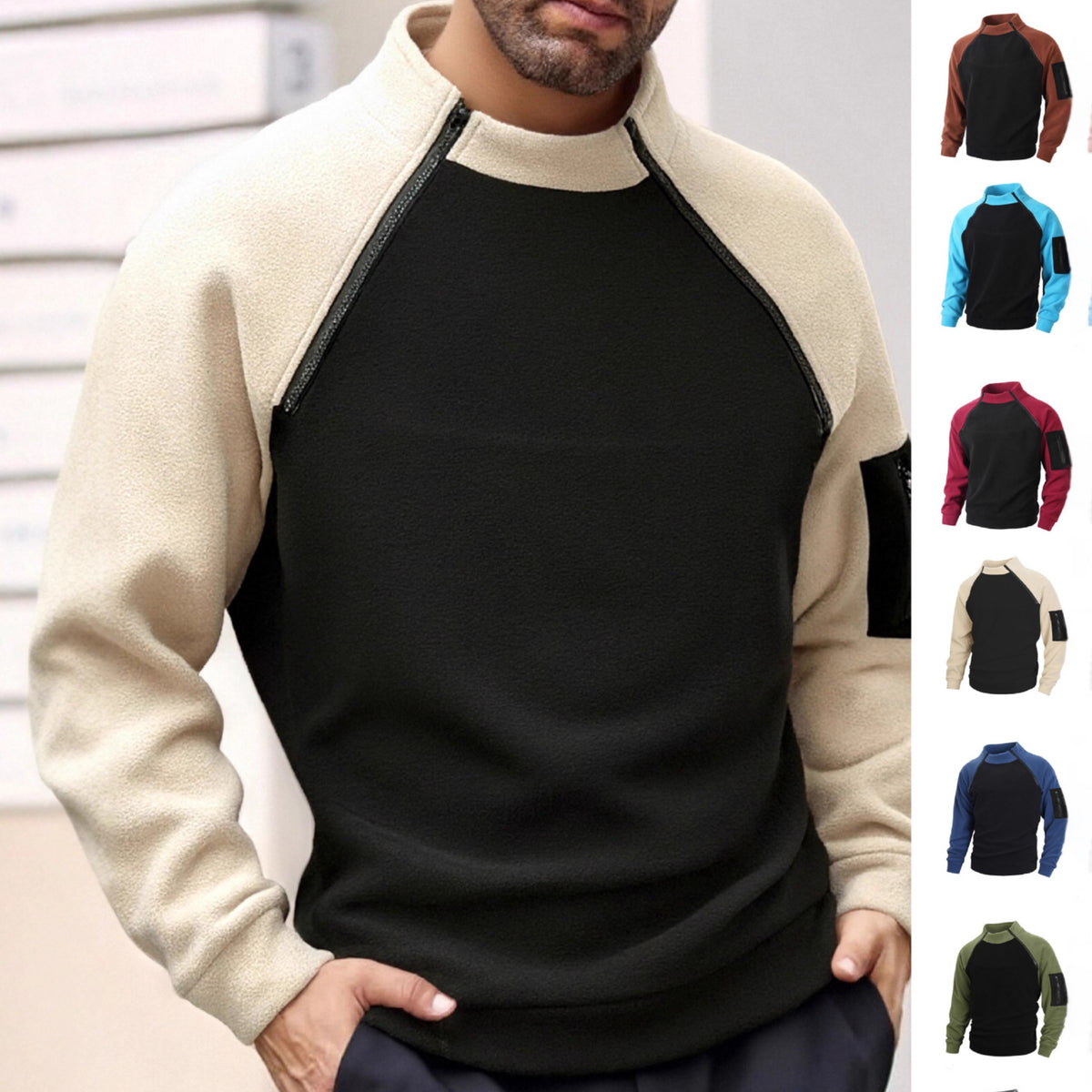 Stehkragen-Pullover für Herren – Bild 8 | LuxeStyle