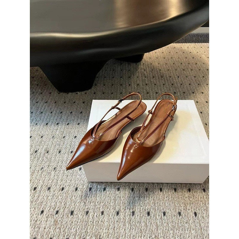 Low-heeled geschlossene Sandalen mit flacher Öffnung – Bild 3 | LuxeStyle