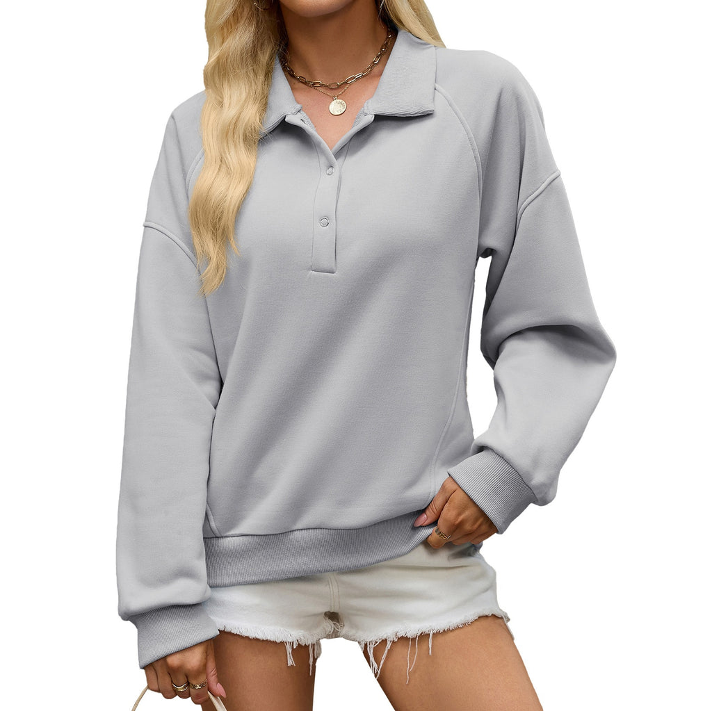 Fleece-Sweatshirt mit Reverskragen für Damen