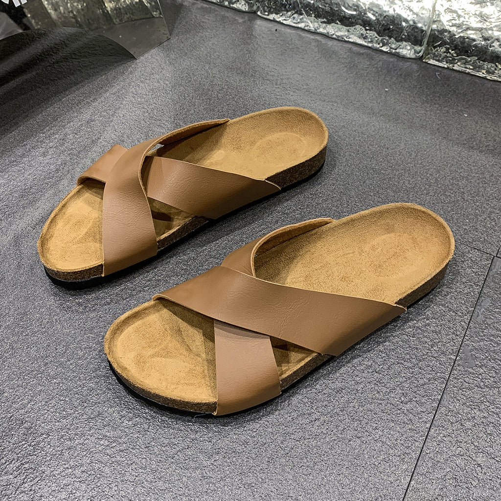 Herren Kork-Sandalen mit Kreuzriemen