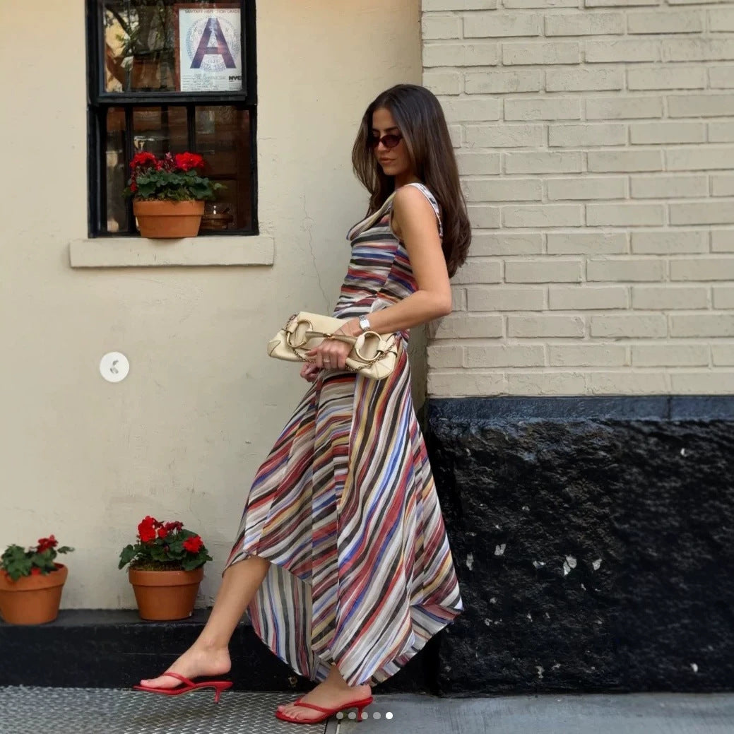 Damenkleid mit Streifenmuster – Bild 4 | LuxeStyle