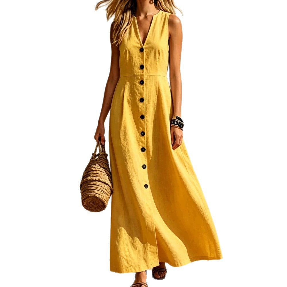 Ärmelloses V-Neck Strickkleid für Damen – Bild 7 | LuxeStyle