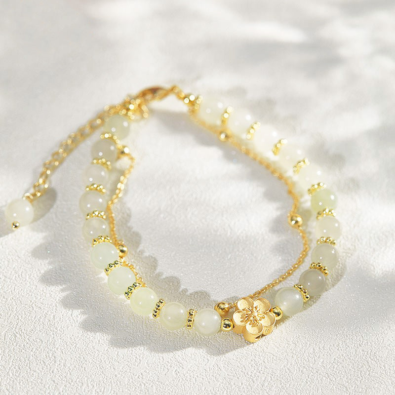 Doppelketten-Armband mit Kirschblüten-Design – Bild 3 | LuxeStyle