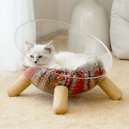 Katzenbett "Moonlight" – Transparente Raumkapsel
