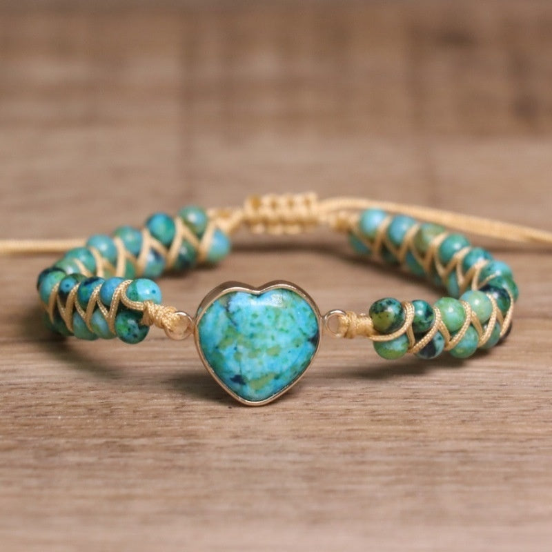 Chakra-Armband mit Herz-Natursteinen – Bild 4 | LuxeStyle