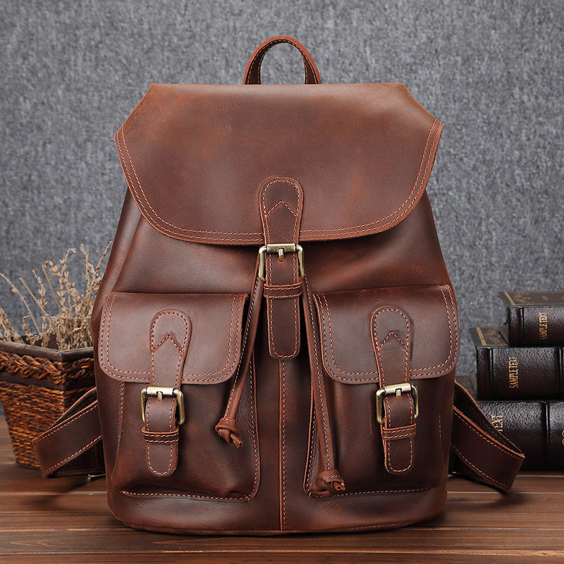 Grosses Lederreise-Backpack für Freizeit | LuxeStyle