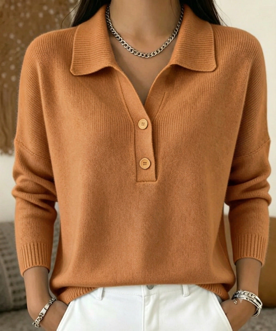 Knitpullover mit geradem Kragen