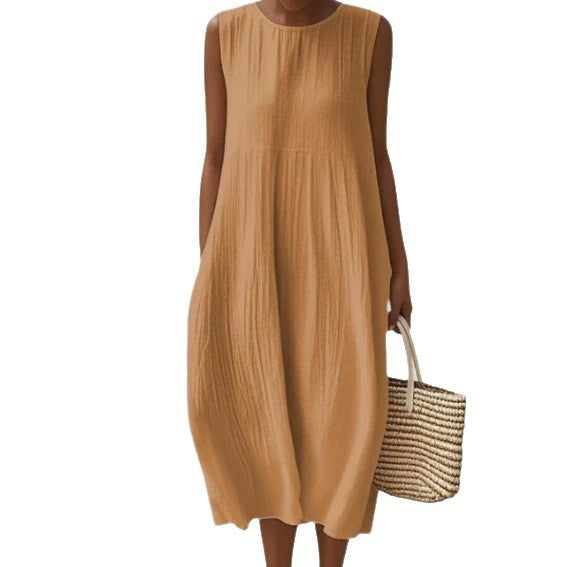 Ärmelloses Casual-Kleid mit 3D-Print