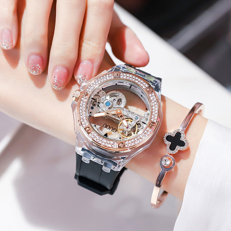 Damen-Automatikuhr mit Silikonband – Bild 9 | LuxeStyle