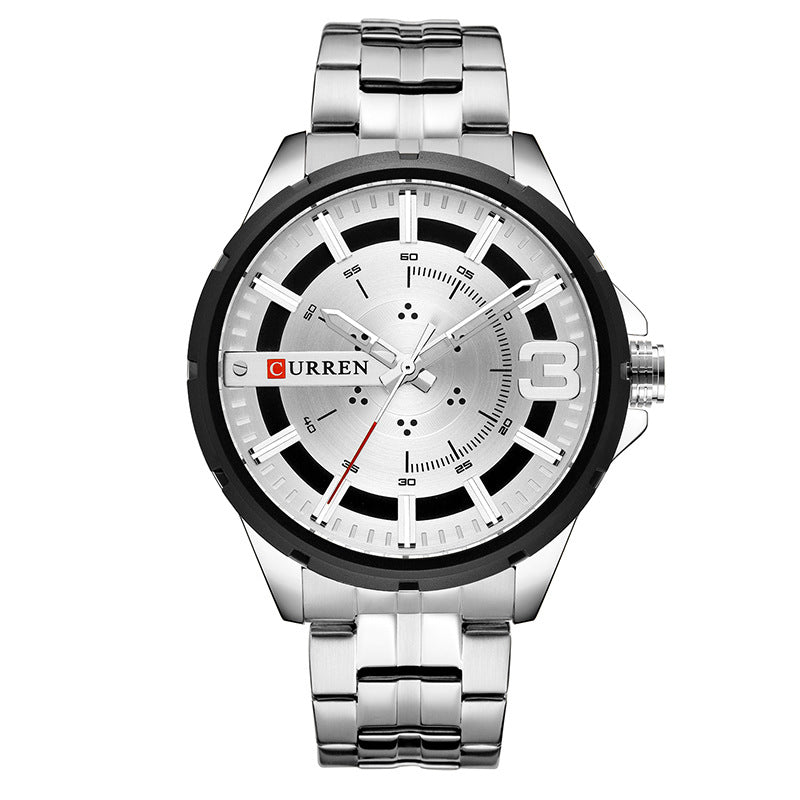 Einfache Herren-Armbanduhr aus Edelstahl