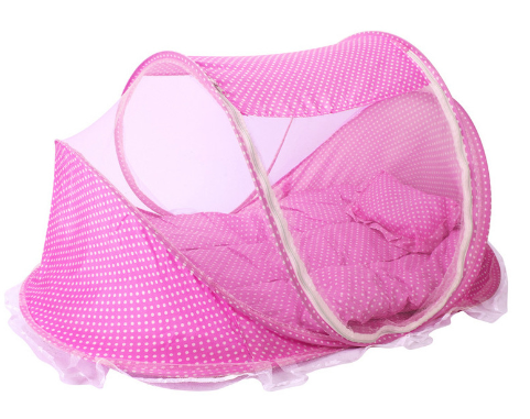 Faltbares Baby-Bett-Netz mit Kissen 2er Set