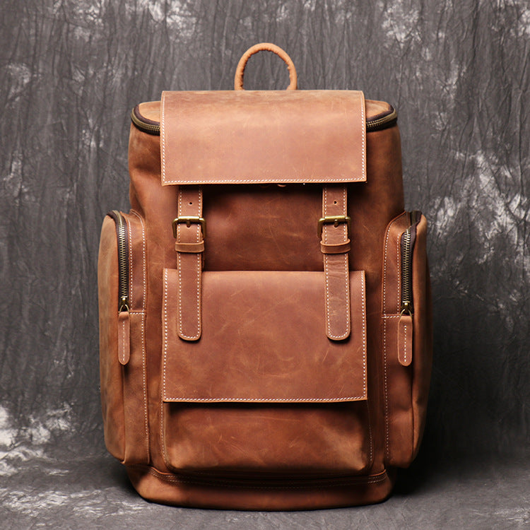 Leder-Laptop-Rucksack für Herren