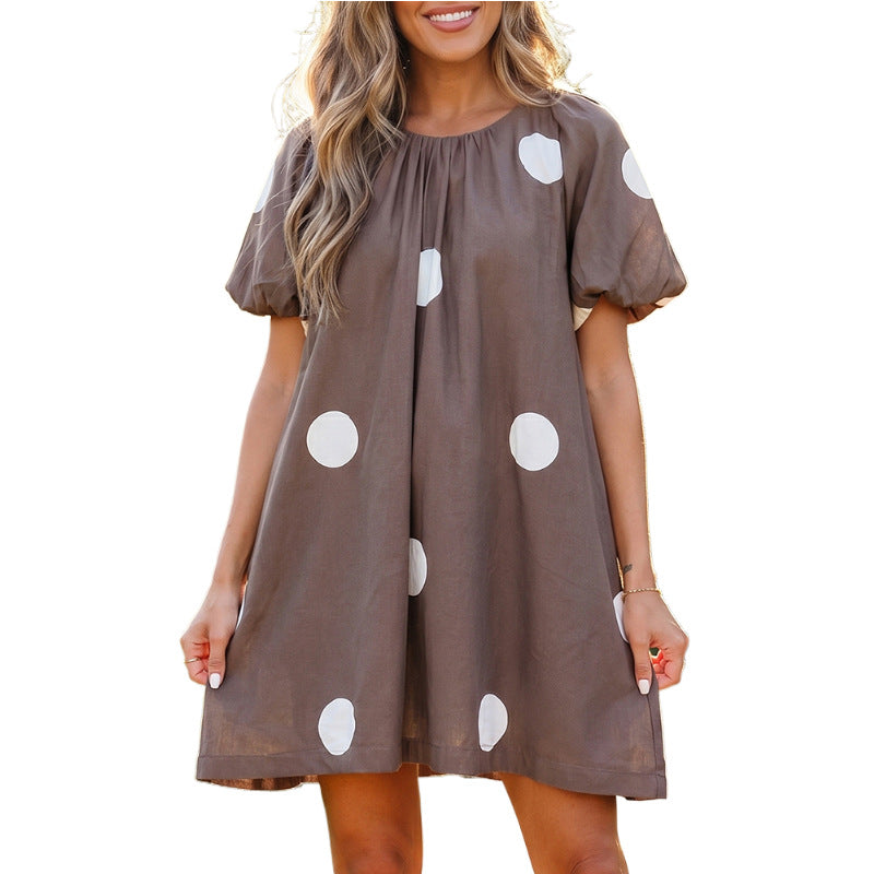 Kurzes Polka-Dot Kleid mit Bindedetail – Bild 3 | LuxeStyle