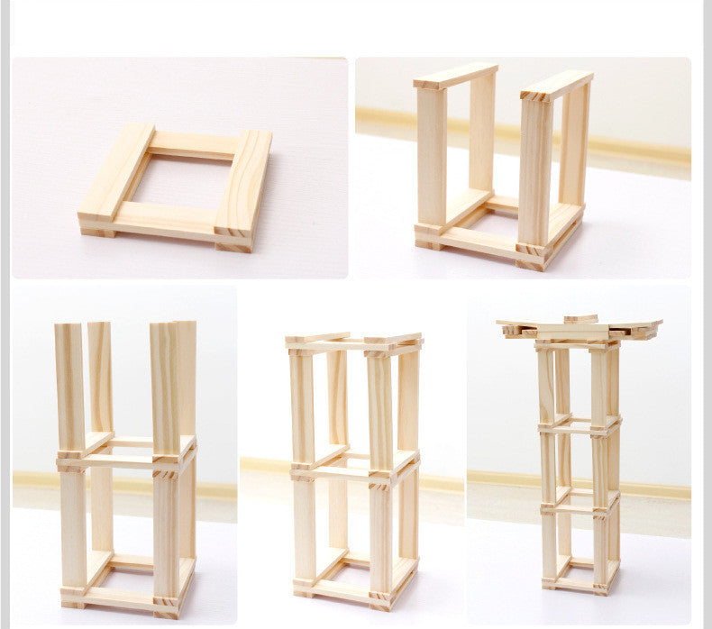 Holzbaustein-Set 100 Stück – Bild 3 | LuxeStyle