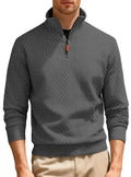 Männliches Sporttop mit Stehkragen, Reissverschluss, Langarm – Bild 9 | LuxeStyle