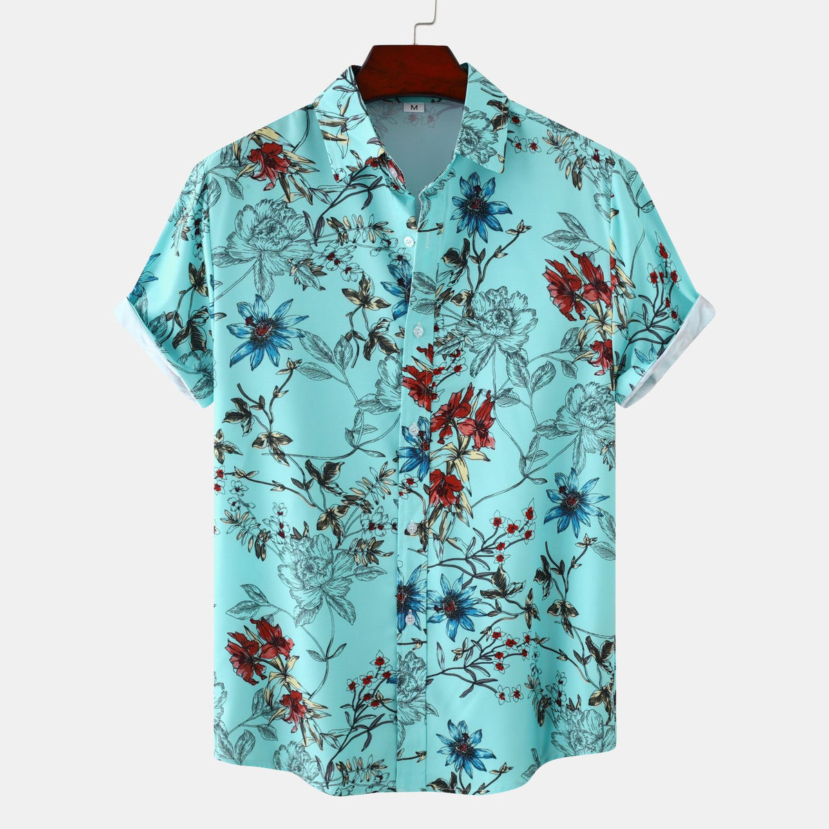 Kurzärmliges Männer-Shirt mit Blumenprint – Bild 7 | LuxeStyle