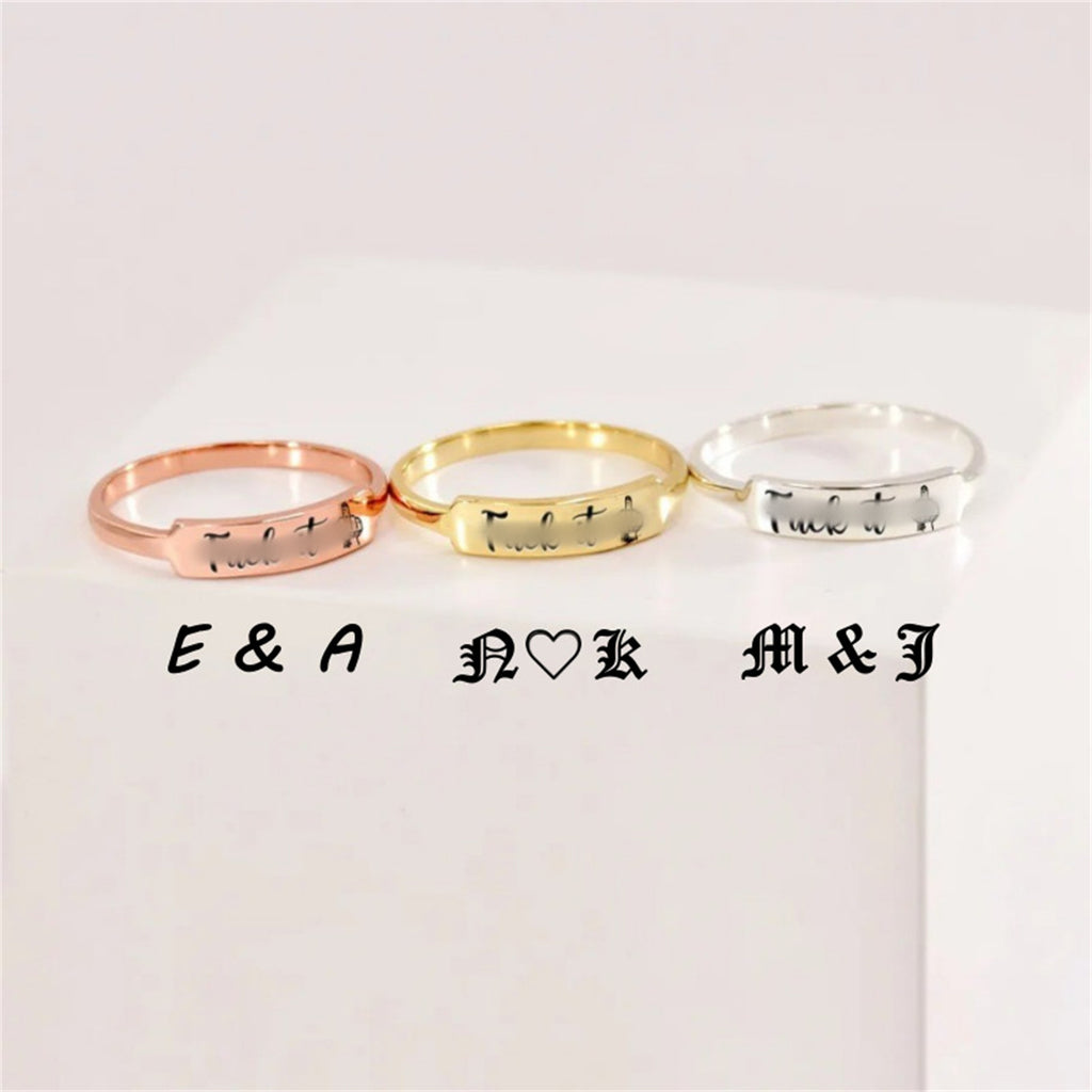 Horizontaler Ring mit Gravur