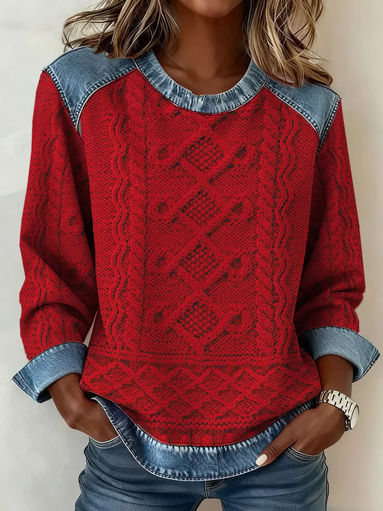 Damen-Top mit 3D-Druckmuster