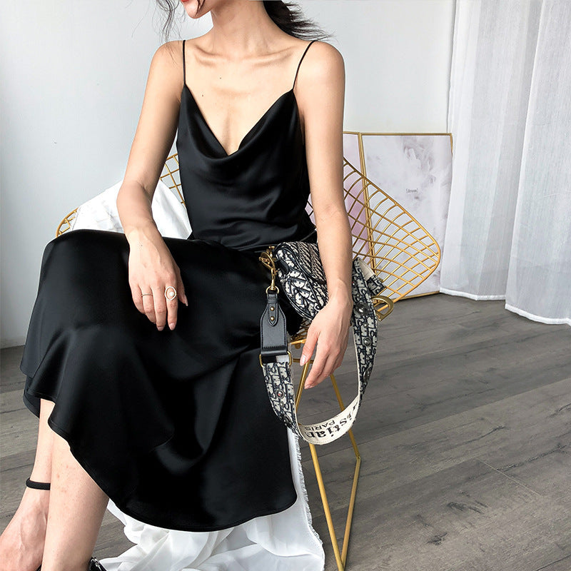 Satin-Trägerkleid aus Azetat – Bild 8 | LuxeStyle