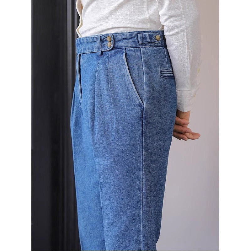 High Waist Straight-Leg Jeans für Herren