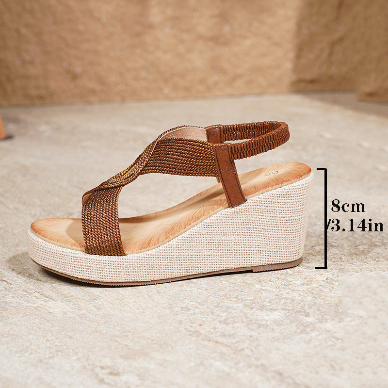 Bequeme Plateau-Sandalen