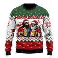 Herren Hoodie mit Santa- und Biermuster