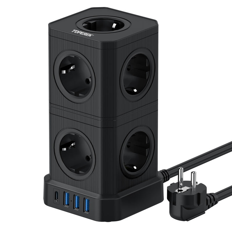Steckdosen-Adapter, Schwarz