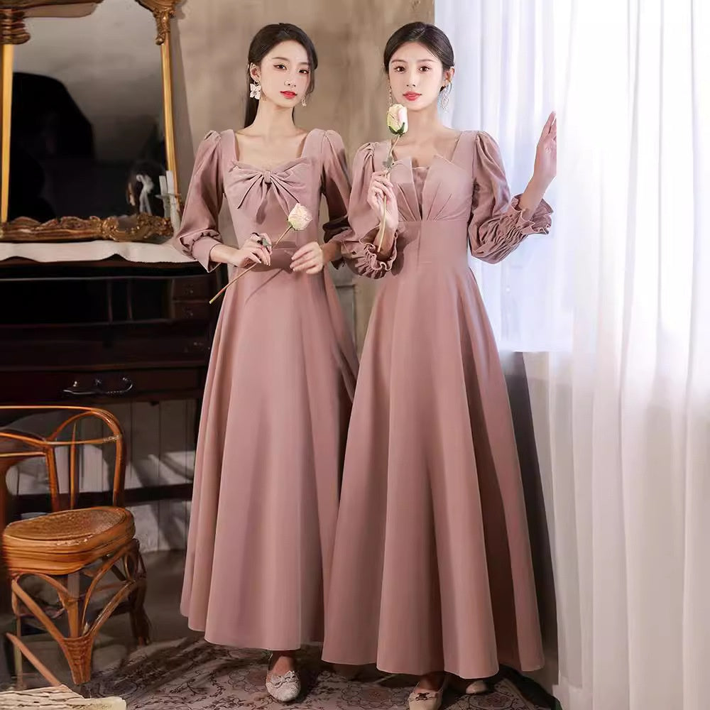 Samt-Abendkleid mit langen Ärmeln – Bild 4 | LuxeStyle