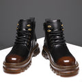 Gefütterte British Style Plattform-Boots
