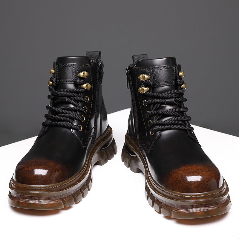 Gefütterte British Style Plattform-Boots