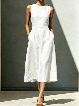 Ärmelloses Midi-Kleid mit Patchwork-Design