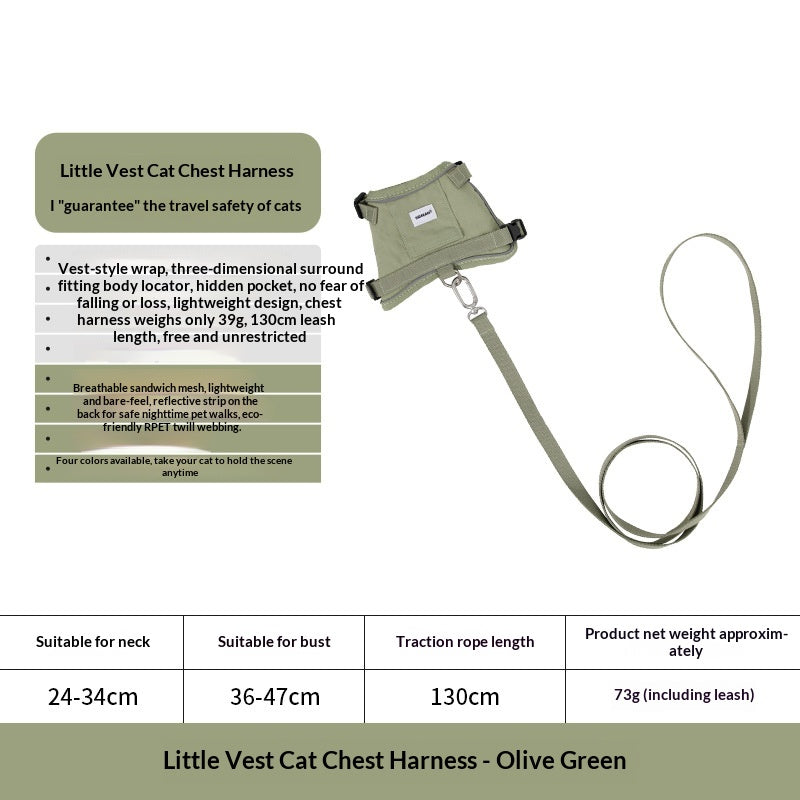Katzen-Gurt mit Reflektion und GPS-Tasche