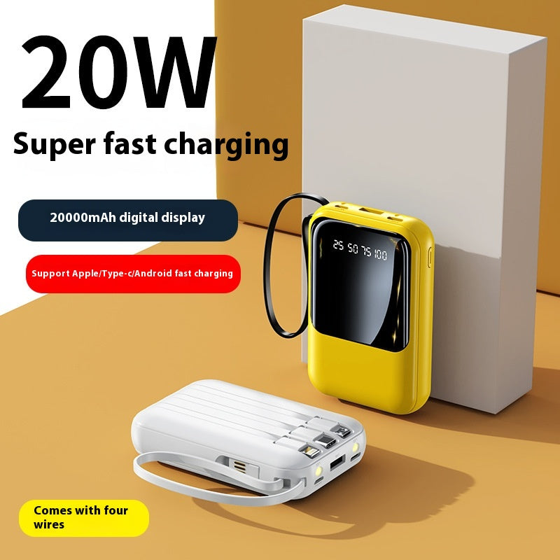 Kompakte Powerbank mit Schnellladekabel