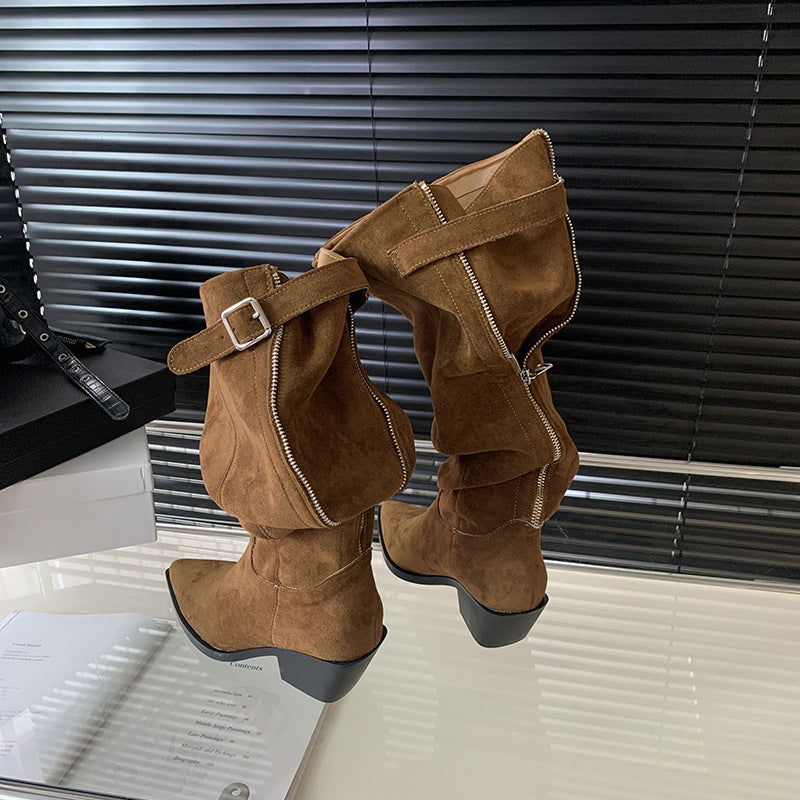 Hohe Damenstiefel im europäisch-amerikanischen Stil