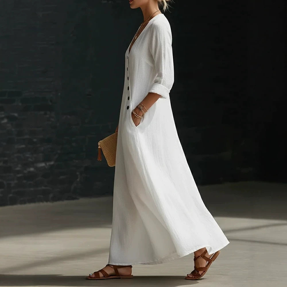 Lässiges Langarm-Hemdblusenkleid für Damen – Bild 7 | LuxeStyle