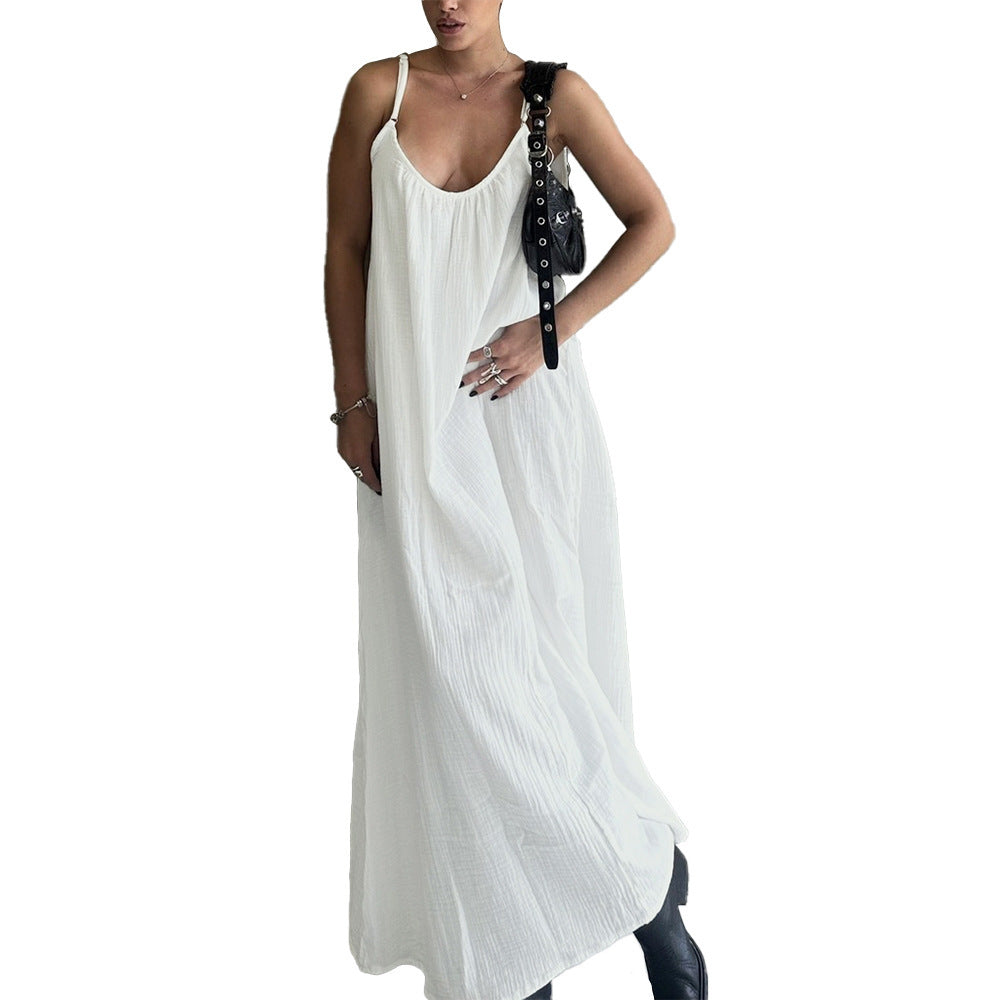 Strukturiertes Trägerkleid aus Baumwolle