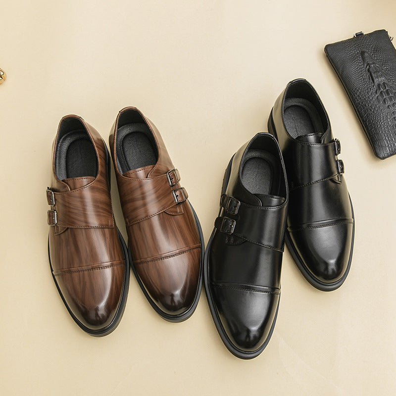 Business-Lederstiefel mit runder Kappe