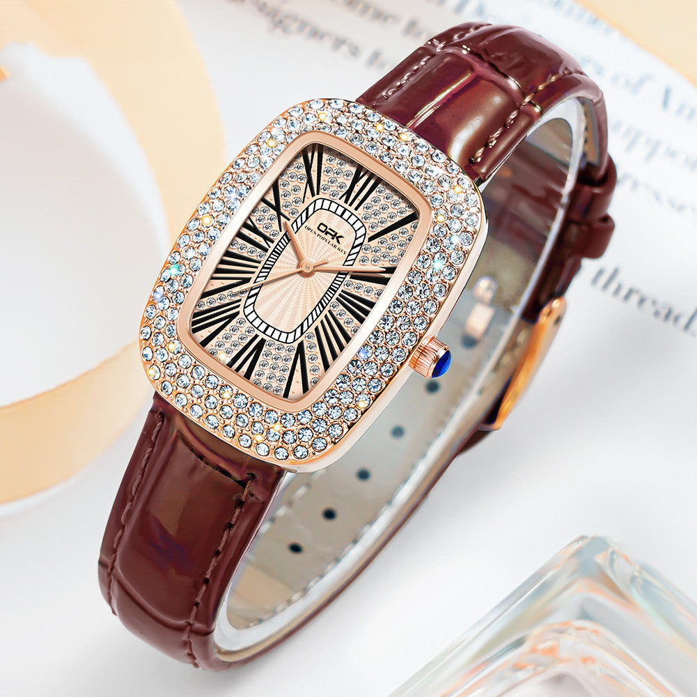 Elegante Damenuhr mit Lederarmband | LuxeStyle