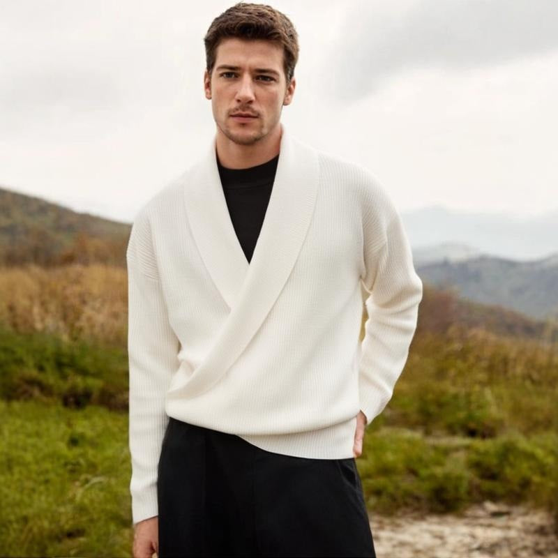 Herren Strickpullover mit V-Ausschnitt