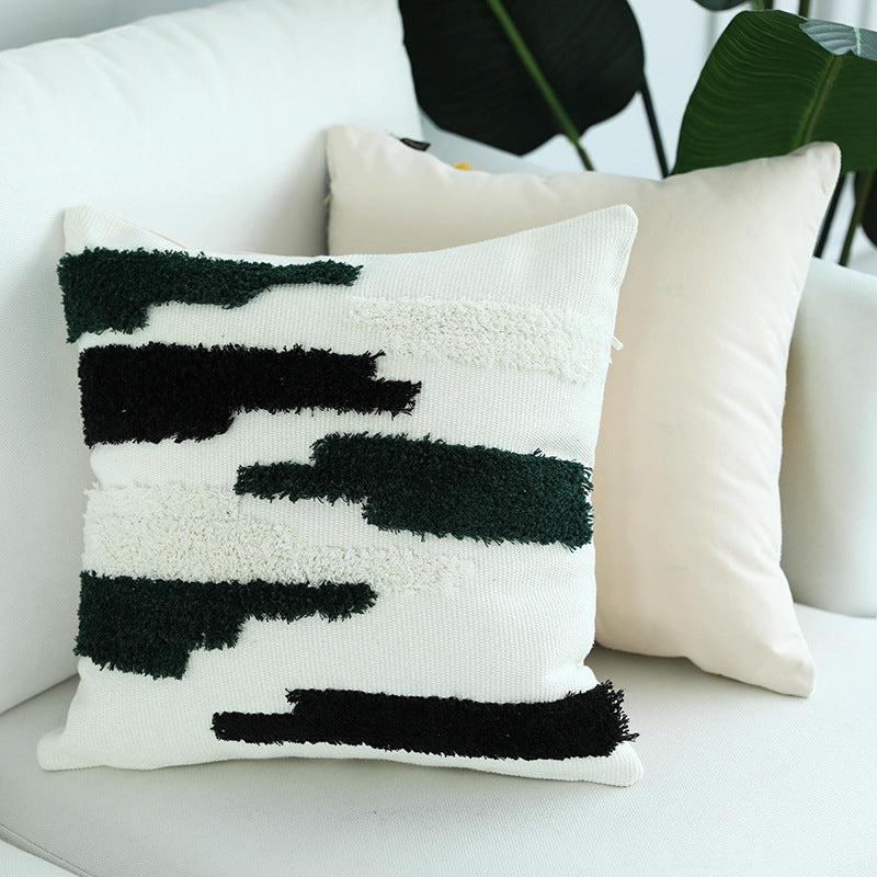 Geweebter Kissenbezug mit Tufting-Muster