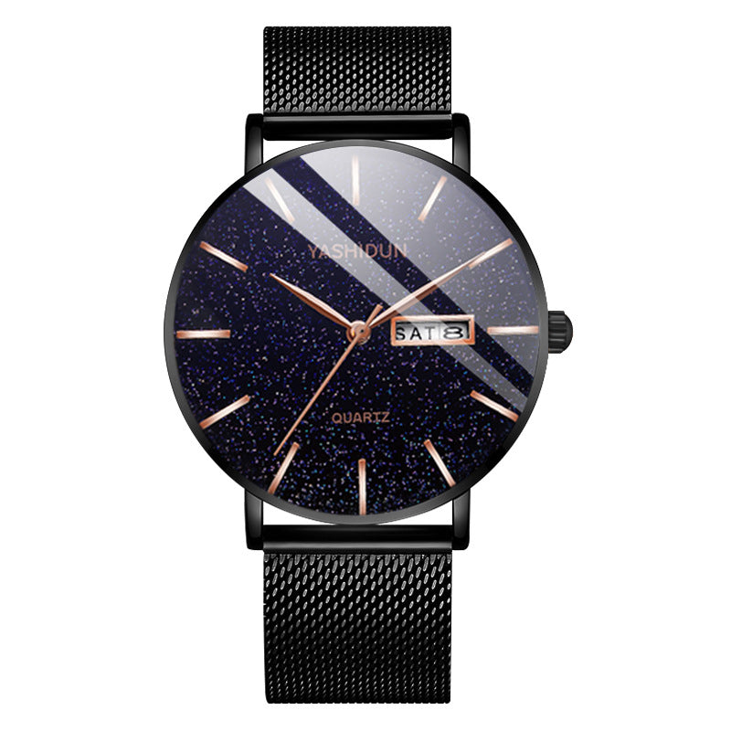 Männliche wasserdichte Dual-Datum-Uhr Starry Sky | LuxeStyle