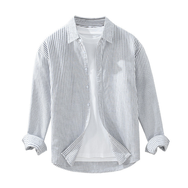 Lässiges Langarmshirt mit vertikalen Streifen für Herren | LuxeStyle