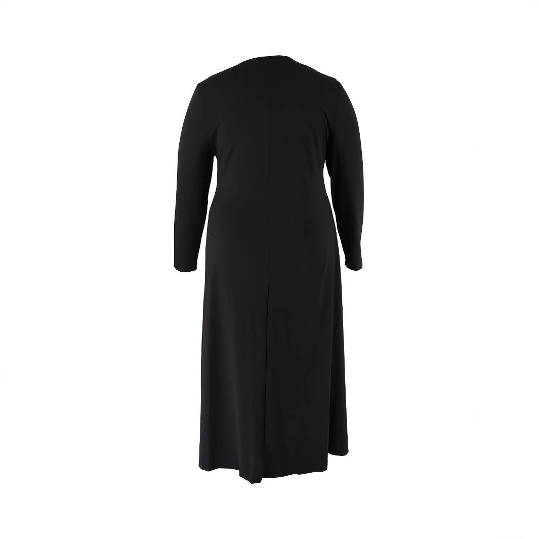 Midikleid mit Rundhals und Print