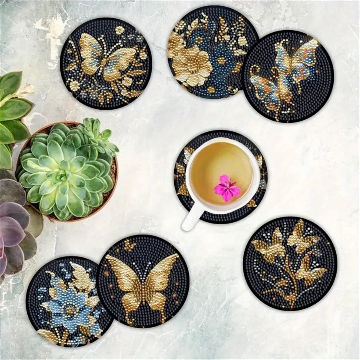DIY-Diamantbild Untersetzer mit Halterung