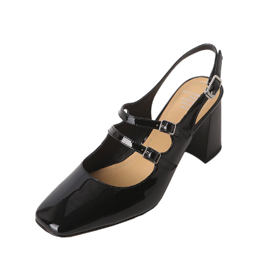 Sandalen mit Lackleder & Blockabsatz – Bild 3 | LuxeStyle